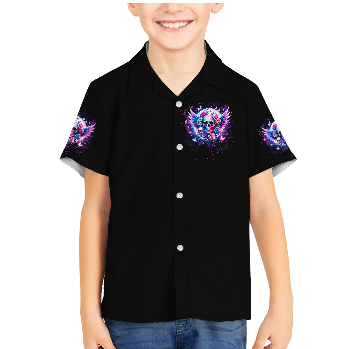 Wings Skll Family Matching Mermaid Dress and Hawaiian Shirt I'm A Good Person But Don't Give Me A Reason To Show My Evil - Wonder Print Shop