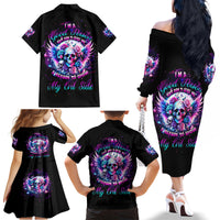 Wings Skll Family Matching Off Shoulder Long Sleeve Dress and Hawaiian Shirt I'm A Good Person But Don't Give Me A Reason To Show My Evil - Wonder Print Shop