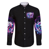 Wings Skll Family Matching Off Shoulder Short Dress and Hawaiian Shirt I'm A Good Person But Don't Give Me A Reason To Show My Evil - Wonder Print Shop