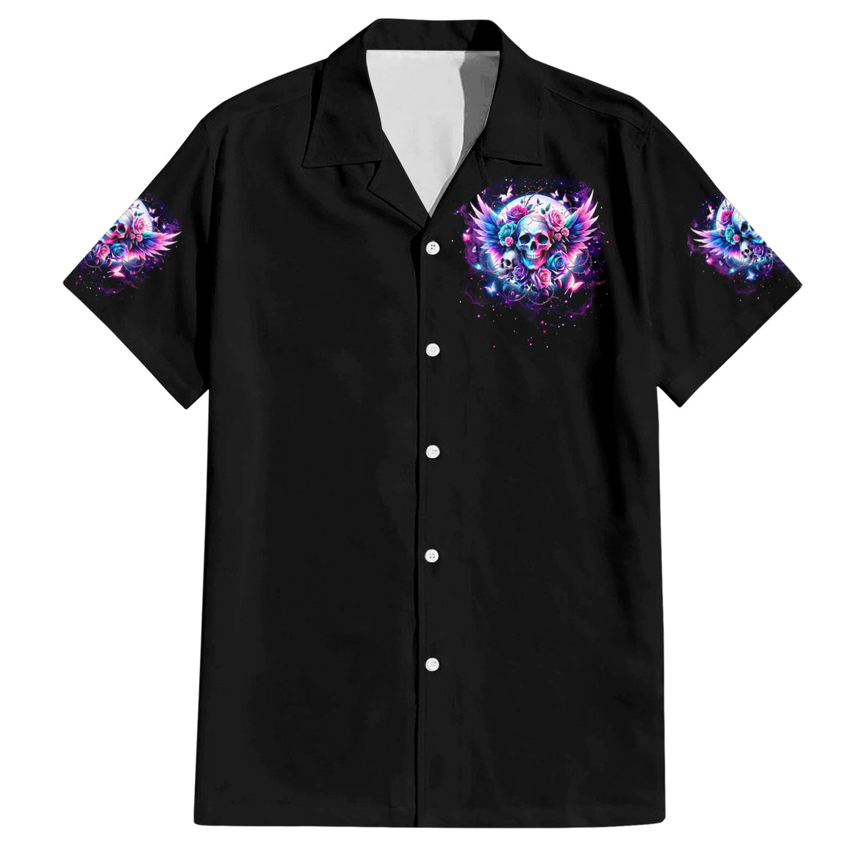 Wings Skll Family Matching Short Sleeve Bodycon Dress and Hawaiian Shirt I'm A Good Person But Don't Give Me A Reason To Show My Evil - Wonder Print Shop