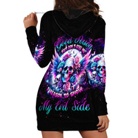 Wings Skll Hoodie Dress I'm A Good Person But Don't Give Me A Reason To Show My Evil - Wonder Print Shop