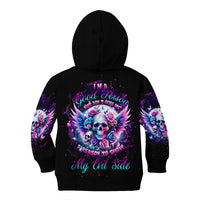 Wings Skll Kid Hoodie I'm A Good Person But Don't Give Me A Reason To Show My Evil - Wonder Print Shop