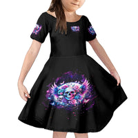 Wings Skll Kid Short Sleeve Dress I'm A Good Person But Don't Give Me A Reason To Show My Evil - Wonder Print Shop