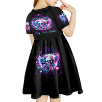 Wings Skll Kid Short Sleeve Dress I'm A Good Person But Don't Give Me A Reason To Show My Evil - Wonder Print Shop