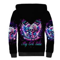 Wings Skll Sherpa Hoodie I'm A Good Person But Don't Give Me A Reason To Show My Evil - Wonder Print Shop