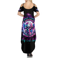 Wings Skll Summer Maxi Dress I'm A Good Person But Don't Give Me A Reason To Show My Evil - Wonder Print Shop