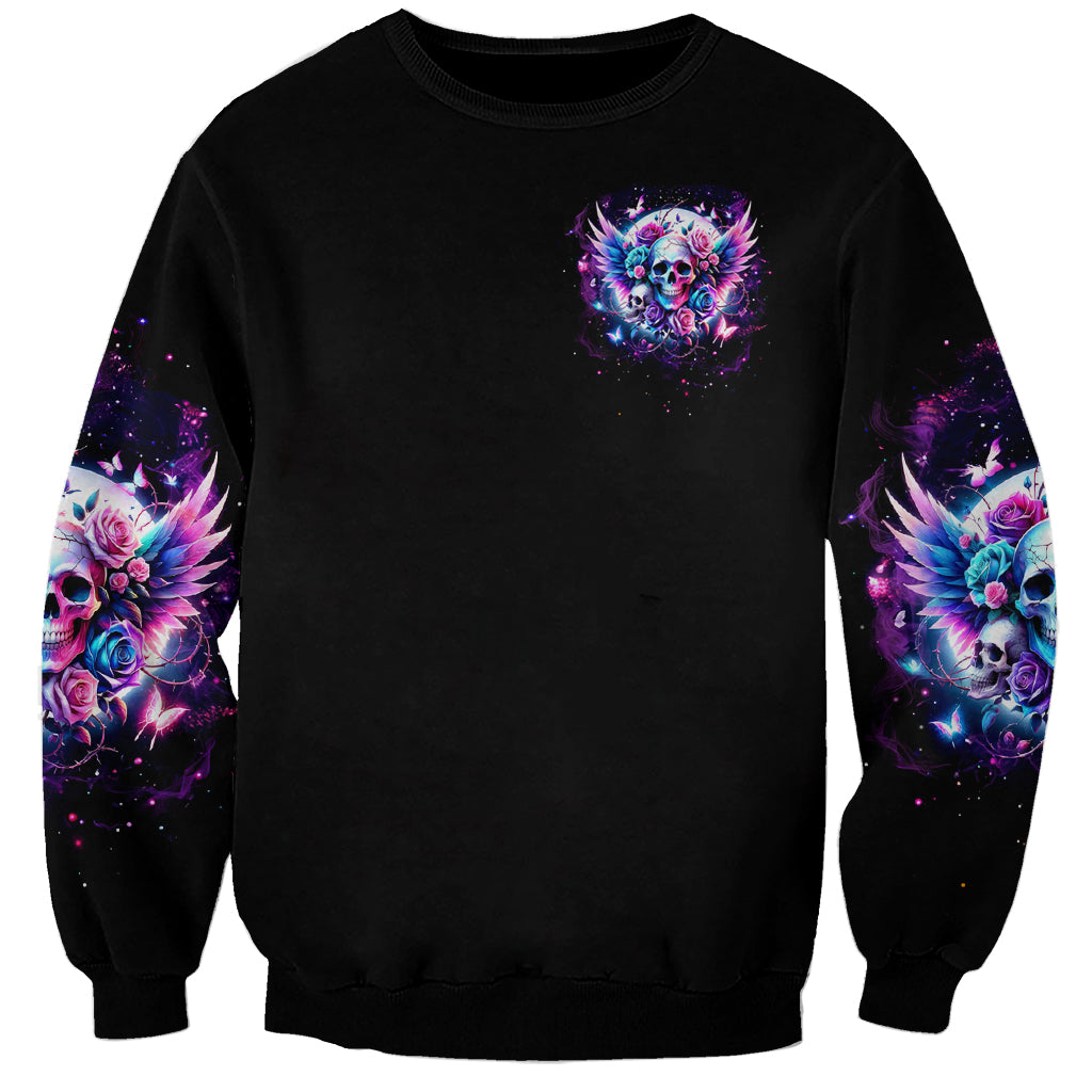 Wings Skll Sweatshirt I'm A Good Person But Don't Give Me A Reason To Show My Evil - Wonder Print Shop