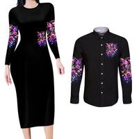 Fairy Skull Couples Matching Long Sleeve Bodycon Dress and Long Sleeve Button Shirt In My Next Life I Want To Be The Karma Fairy - Wonder Print Shop