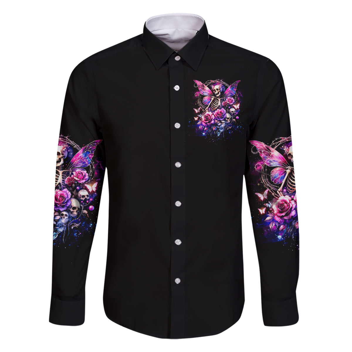 Fairy Skull Family Matching Short Sleeve Bodycon Dress and Hawaiian Shirt In My Next Life I Want To Be The Karma Fairy - Wonder Print Shop