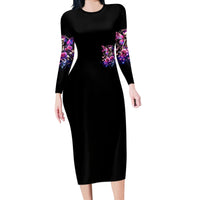 Fairy Skull Long Sleeve Bodycon Dress In My Next Life I Want To Be The Karma Fairy - Wonder Print Shop