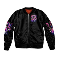 Fairy Skull Sleeve Zip Bomber Jacket In My Next Life I Want To Be The Karma Fairy - Wonder Print Shop