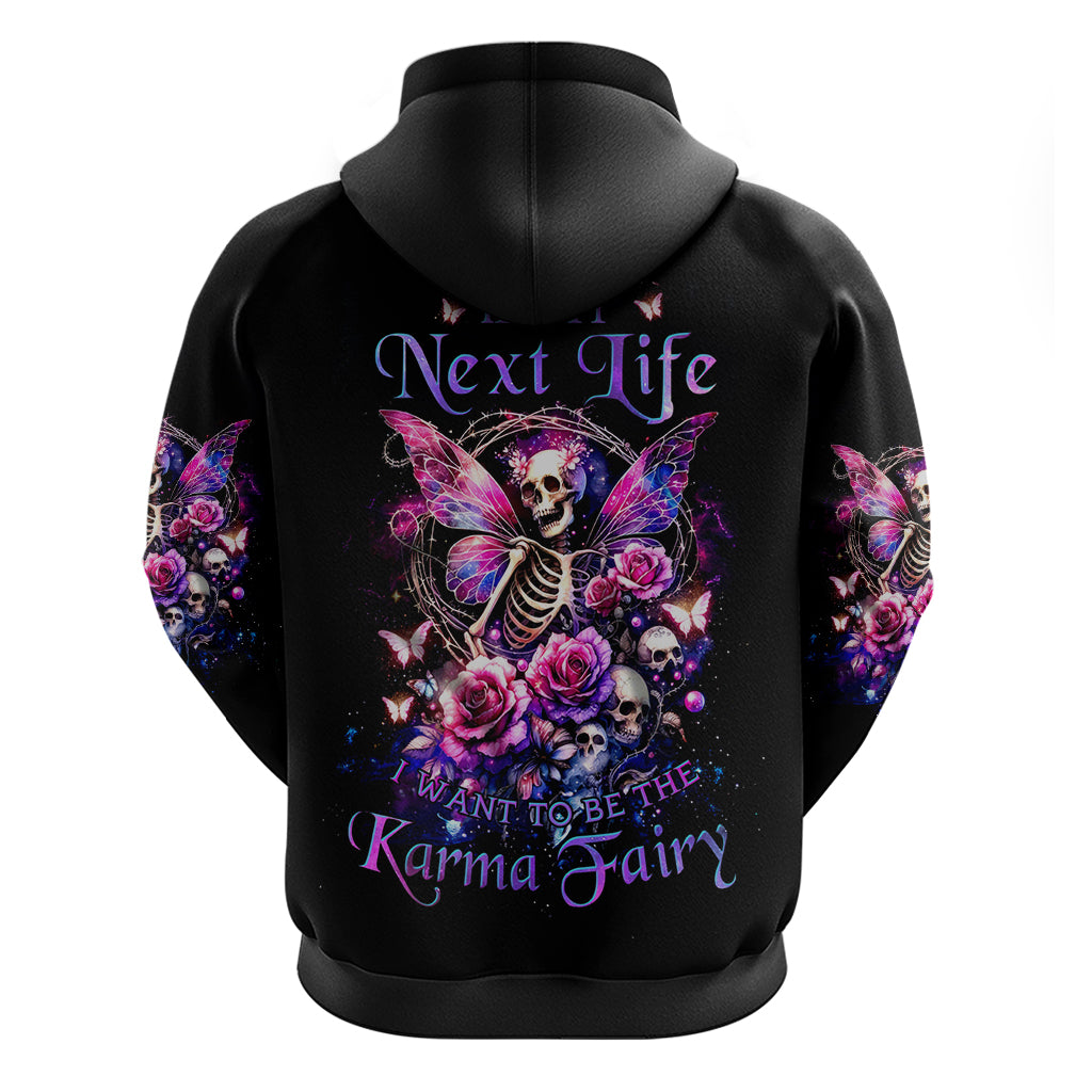 Fairy Skull Zip Hoodie In My Next Life I Want To Be The Karma Fairy - Wonder Print Shop
