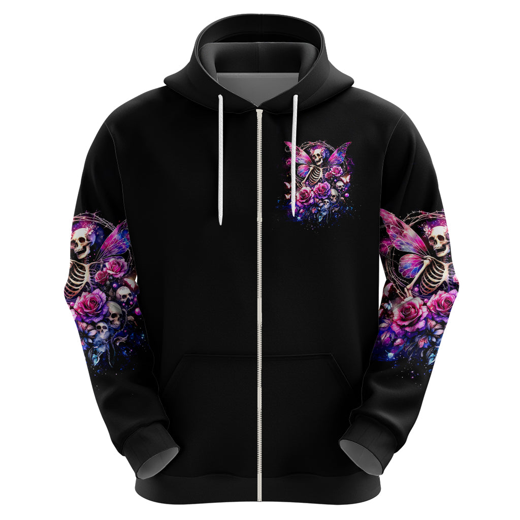 Fairy Skull Zip Hoodie In My Next Life I Want To Be The Karma Fairy - Wonder Print Shop