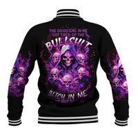 Witch Skull Baseball Jacket The Good Girl In Me Got Tired Of The Bullshit - Wonder Print Shop