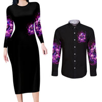 Witch Skull Couples Matching Long Sleeve Bodycon Dress and Long Sleeve Button Shirt The Good Girl In Me Got Tired Of The Bullshit - Wonder Print Shop