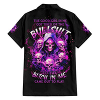 Witch Skull Family Matching Off Shoulder Long Sleeve Dress and Hawaiian Shirt The Good Girl In Me Got Tired Of The Bullshit - Wonder Print Shop