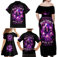 Witch Skull Family Matching Off Shoulder Maxi Dress and Hawaiian Shirt The Good Girl In Me Got Tired Of The Bullshit - Wonder Print Shop