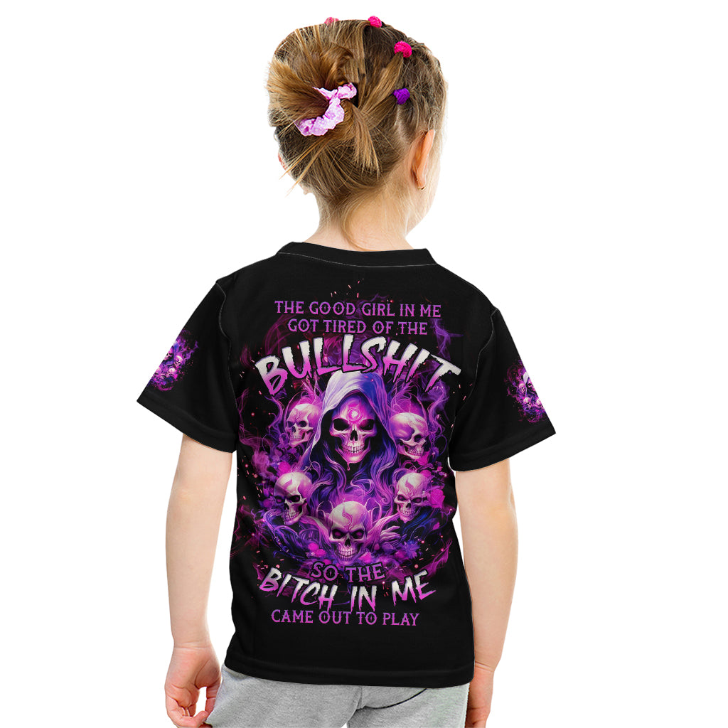 Witch Skull Kid T Shirt The Good Girl In Me Got Tired Of The Bullshit - Wonder Print Shop