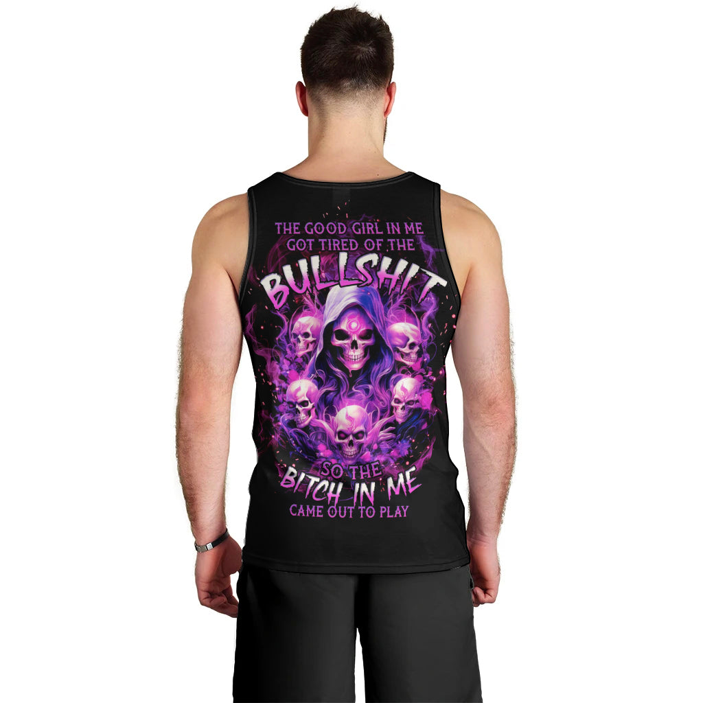 Witch Skull Men Tank Top The Good Girl In Me Got Tired Of The Bullshit - Wonder Print Shop