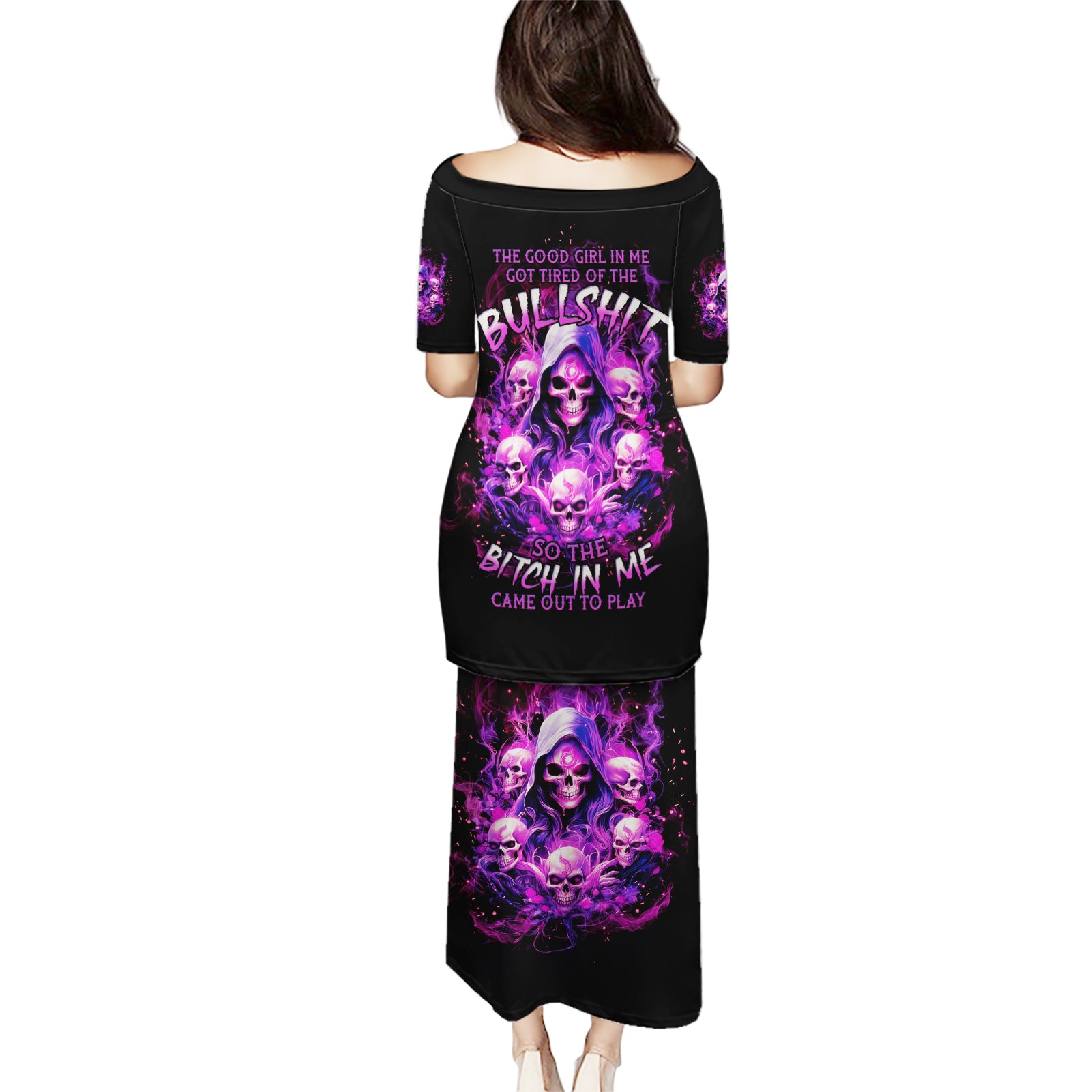 Witch Skull Puletasi The Good Girl In Me Got Tired Of The Bullshit - Wonder Print Shop