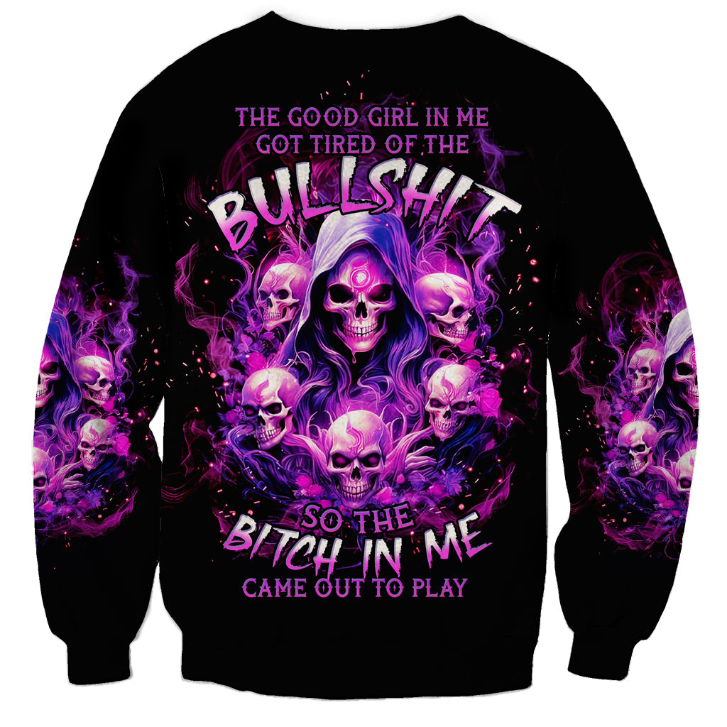 Witch Skull Sweatshirt The Good Girl In Me Got Tired Of The Bullshit - Wonder Print Shop