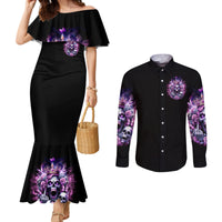 Queen Skull Couples Matching Mermaid Dress and Long Sleeve Button Shirt Yes I'm A Bitch But Not Yours