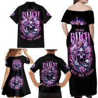 Queen Skull Family Matching Off Shoulder Maxi Dress and Hawaiian Shirt Yes I'm A Bitch But Not Yours - Wonder Print Shop