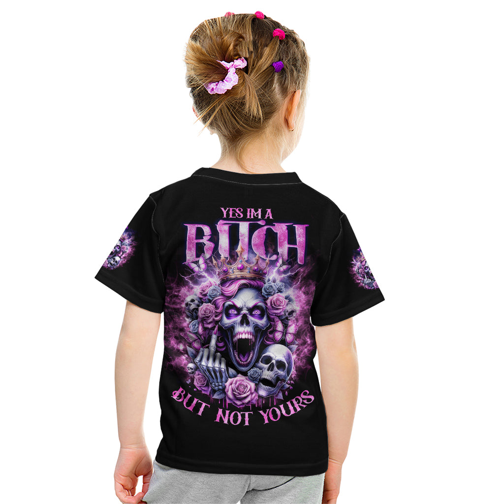 Queen Skull Kid T Shirt Yes I'm A Bitch But Not Yours - Wonder Print Shop