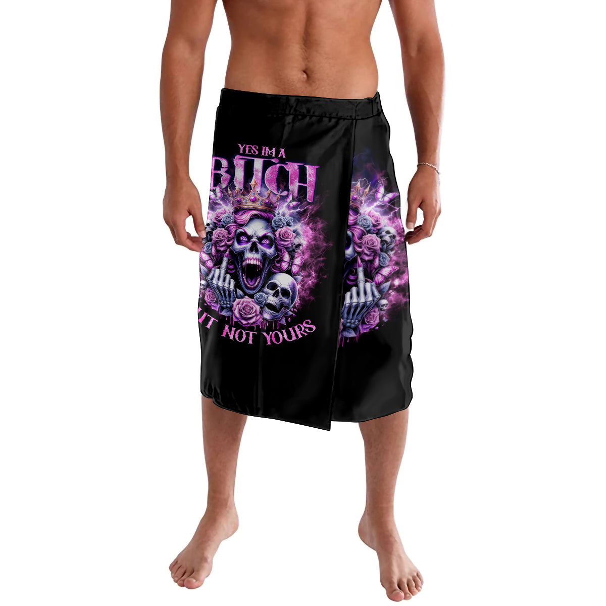 Queen Skull Lavalava Yes I'm A Bitch But Not Yours - Wonder Print Shop