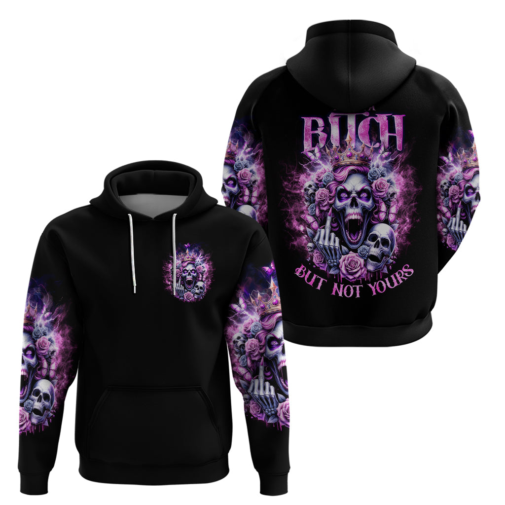 Queen Skull Zip Hoodie Yes I'm A Bitch But Not Yours - Wonder Print Shop