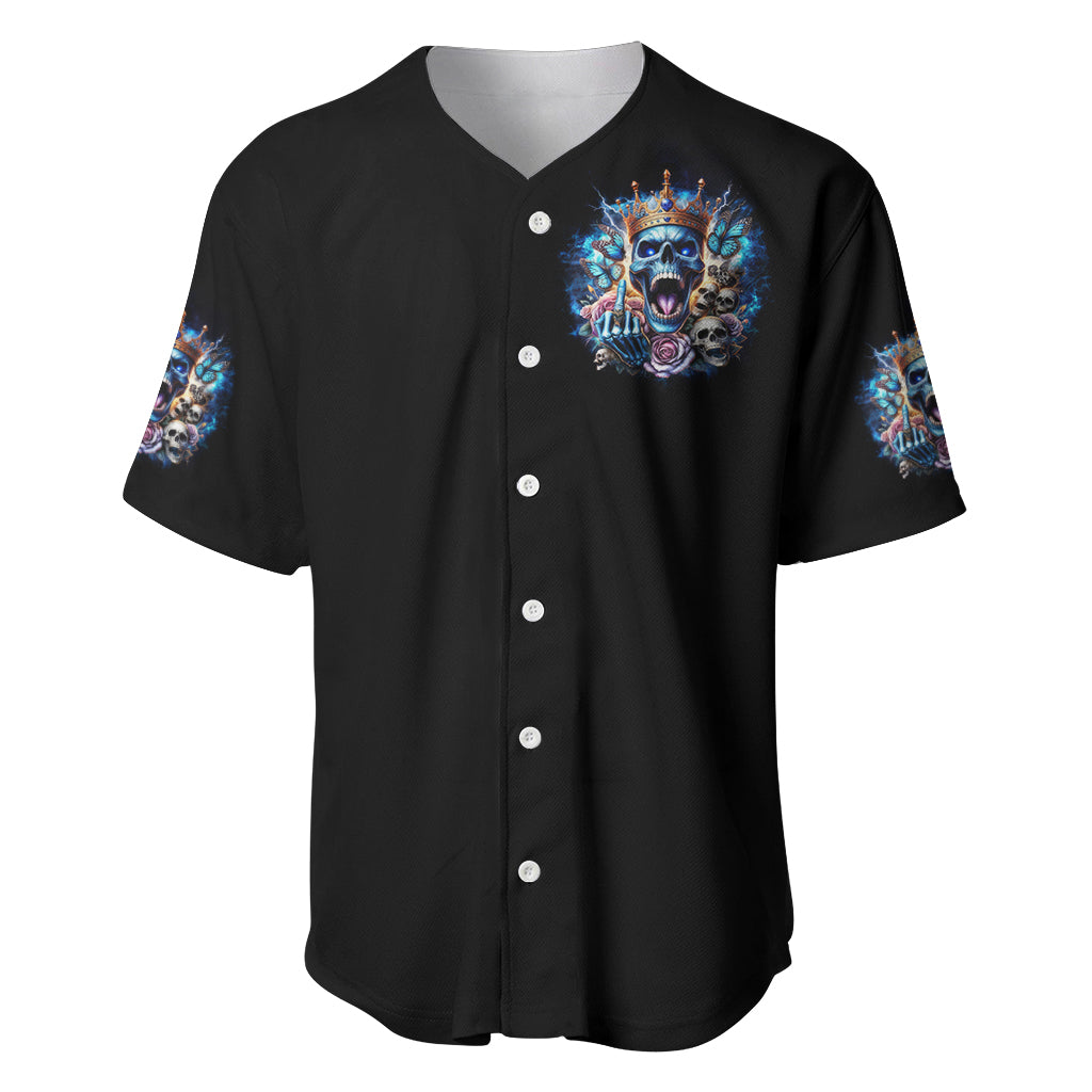 King Skull Baseball Jersey Yes I'm Asshole But Not Yours - Wonder Print Shop