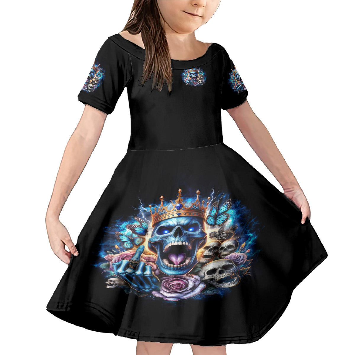 King Skull Family Matching Mermaid Dress and Hawaiian Shirt Yes I'm Asshole But Not Yours - Wonder Print Shop