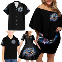 King Skull Family Matching Off Shoulder Short Dress and Hawaiian Shirt Yes I'm Asshole But Not Yours - Wonder Print Shop