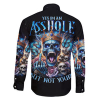 King Skull Family Matching Summer Maxi Dress and Hawaiian Shirt Yes I'm Asshole But Not Yours - Wonder Print Shop