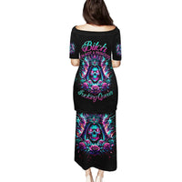 Queen Skull Family Matching Puletasi and Hawaiian Shirt Bitch I'm Not A Princess I'm The Fucking Queen - Wonder Print Shop