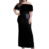 Queen Skull Off Shoulder Maxi Dress Bitch I'm Not A Princess I'm The Fucking Queen - Wonder Print Shop