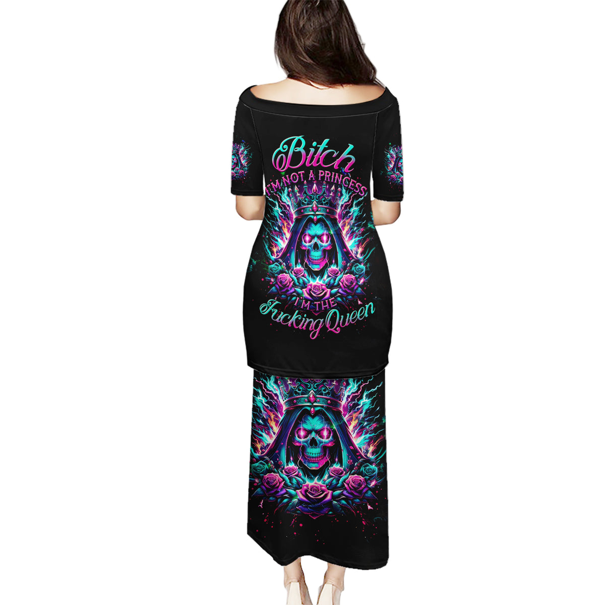 Queen Skull Puletasi Bitch I'm Not A Princess I'm The Fucking Queen - Wonder Print Shop