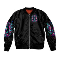 Queen Skull Sleeve Zip Bomber Jacket Bitch I'm Not A Princess I'm The Fucking Queen - Wonder Print Shop