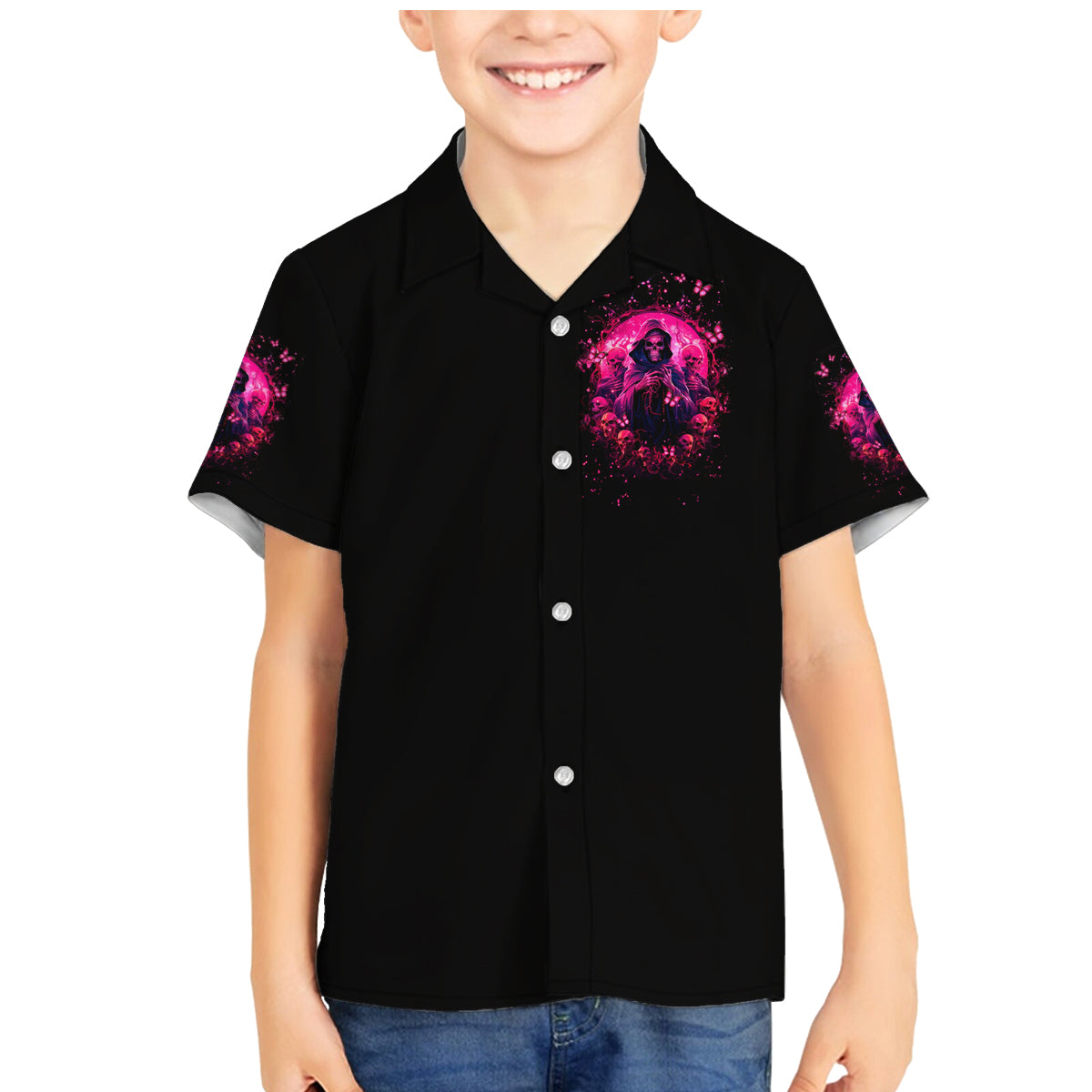 Reaper Skull Family Matching Mermaid Dress and Hawaiian Shirt I'm A Good Person But Don't Give Me A Reason To Show My Evil - Wonder Print Shop