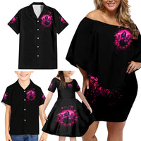 Reaper Skull Family Matching Off Shoulder Short Dress and Hawaiian Shirt I'm A Good Person But Don't Give Me A Reason To Show My Evil - Wonder Print Shop