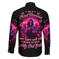 Reaper Skull Family Matching Short Sleeve Bodycon Dress and Hawaiian Shirt I'm A Good Person But Don't Give Me A Reason To Show My Evil - Wonder Print Shop