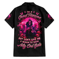 Reaper Skull Hawaiian Shirt I'm A Good Person But Don't Give Me A Reason To Show My Evil - Wonder Print Shop