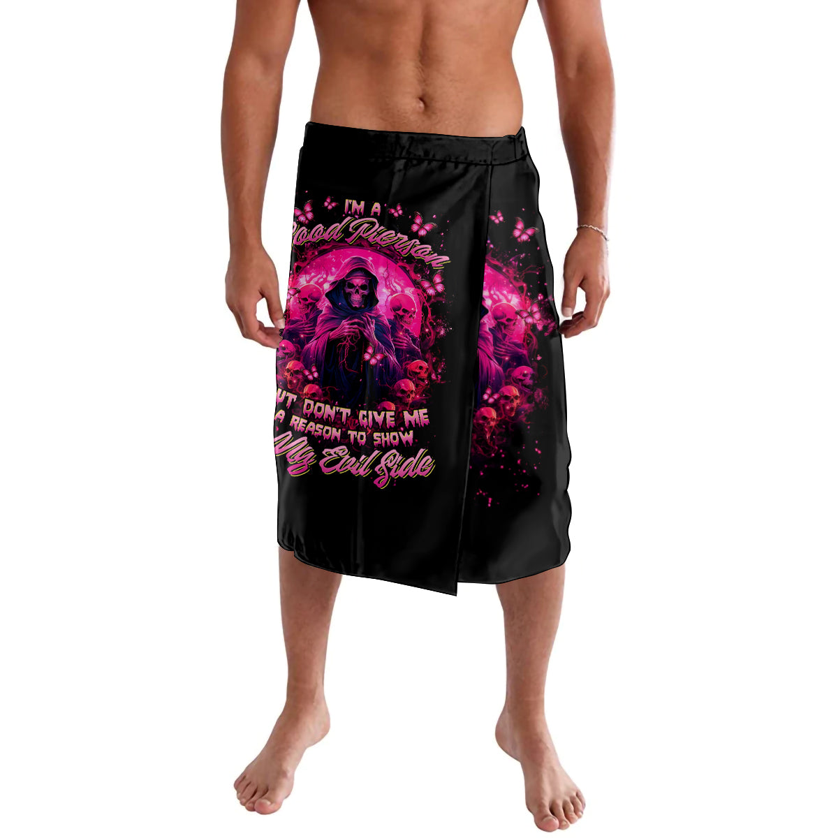 Reaper Skull Lavalava I'm A Good Person But Don't Give Me A Reason To Show My Evil - Wonder Print Shop