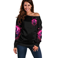 Reaper Skull Off Shoulder Sweater I'm A Good Person But Don't Give Me A Reason To Show My Evil - Wonder Print Shop