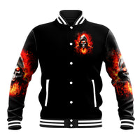 Flame Skull Baseball Jacket Hello Darkness My Old Friend - Wonder Print Shop