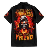 Flame Skull Family Matching Mermaid Dress and Hawaiian Shirt Hello Darkness My Old Friend - Wonder Print Shop