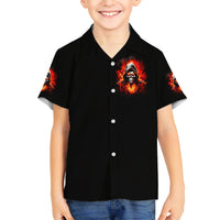 Flame Skull Hawaiian Shirt Hello Darkness My Old Friend - Wonder Print Shop