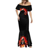 Flame Skull Mermaid Dress Hello Darkness My Old Friend - Wonder Print Shop