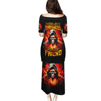 Flame Skull Puletasi Hello Darkness My Old Friend - Wonder Print Shop