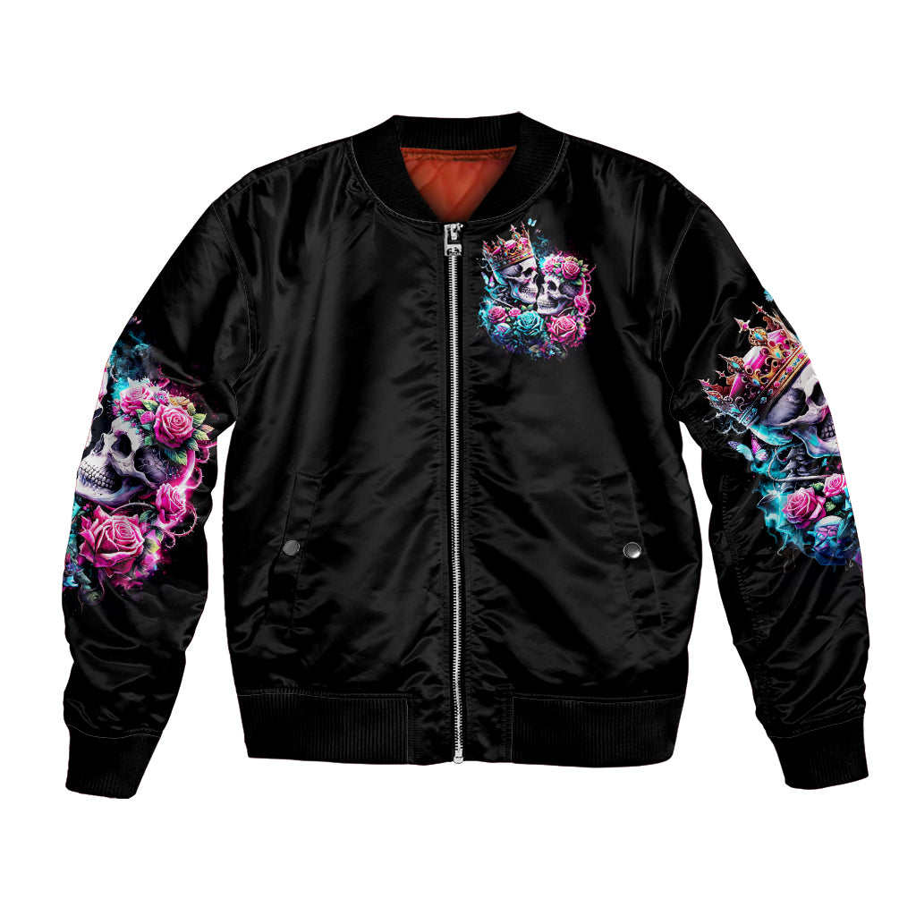 Couple Skull Bomber Jacket In One Life Time You Will Love Many Time But One Love - Wonder Print Shop
